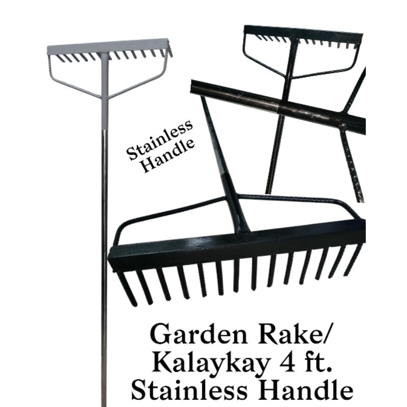 Stainless Handle Kalaykay/Garden Rake 4 ft with 14 Tooth | Shopee ...