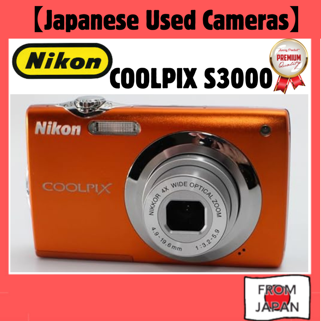 Nikon Digital Camera COOLPIX S3000 Fine Orange S3000OR Point