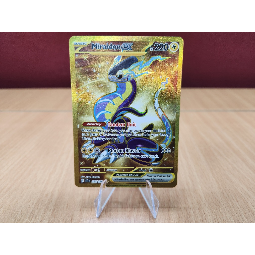 miraidon pokemon card gold Amazon.com: Pokemon - Miraidon ex 253/198 - Scarlet & Violet - Secret Rare main image 0