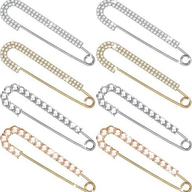 Korean Pearl Brooch Pin Tightening Waistband Pin Brooches Safety Pins ...