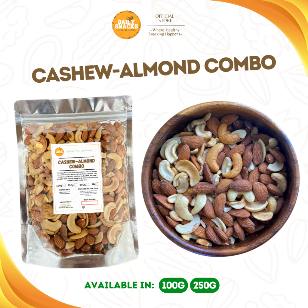 Daily Snacks Cashew-Almond Combo - 100g & 250g in Ziplock Pouch ...