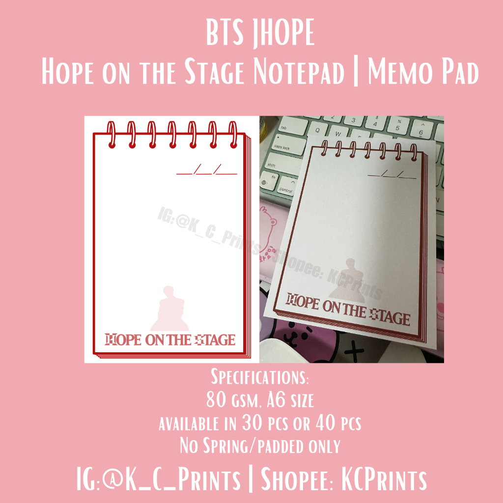 Jhope Hope on the Stage NotePad | Memo Pad | Bangtan | Fanmade ...