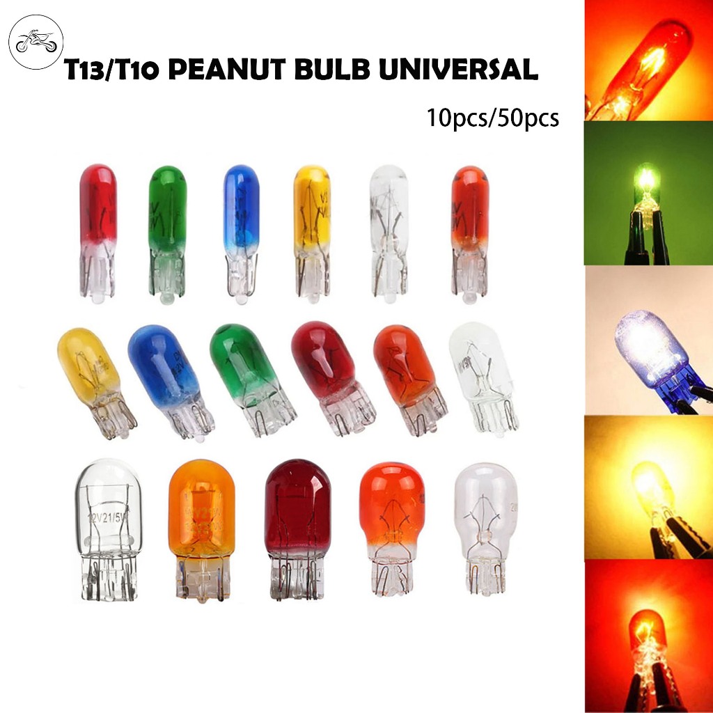 MOTORCYCLE T13/T10 PEANUT BULB UNIVERSAL 10pcs/50pcs | Shopee Philippines