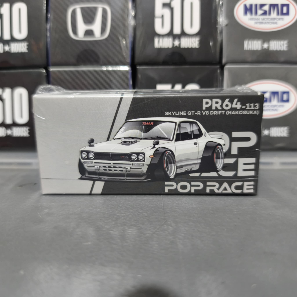 Mô hình xe Skyline GT-R V8 Drift (Kenmeri) Orange tỉ lệ 1:64 Poprace P – Cửa Hàng Mô Hình