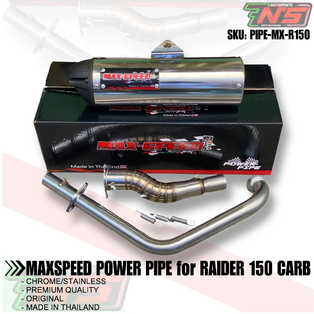 MAXSPEED POWERPIPE MUFFLER THAILAND chrome for Suzuki Raider R150 Carb ...