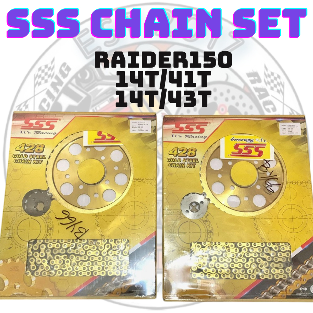 SSS CHAIN SET FOR RAIDER150FI/RAIDER150 CARB GOLD HEAVY DUTY | Shopee ...
