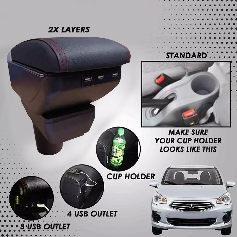 Mitsubishi Mirage G4 Arm Rest Hatchback 2014 To 2026 Console Box ...