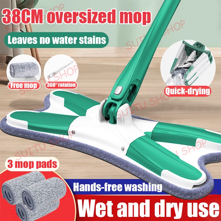 COD X-Type Mop 360° Self-Washing Rotary Mop Wet and Dry Dual-Use Flat ...