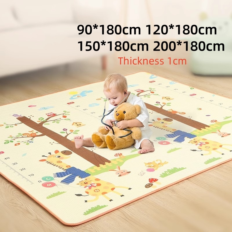 Baby Play Mat 1cm Thick Foldable Crawling Mat Double Surface Baby ...