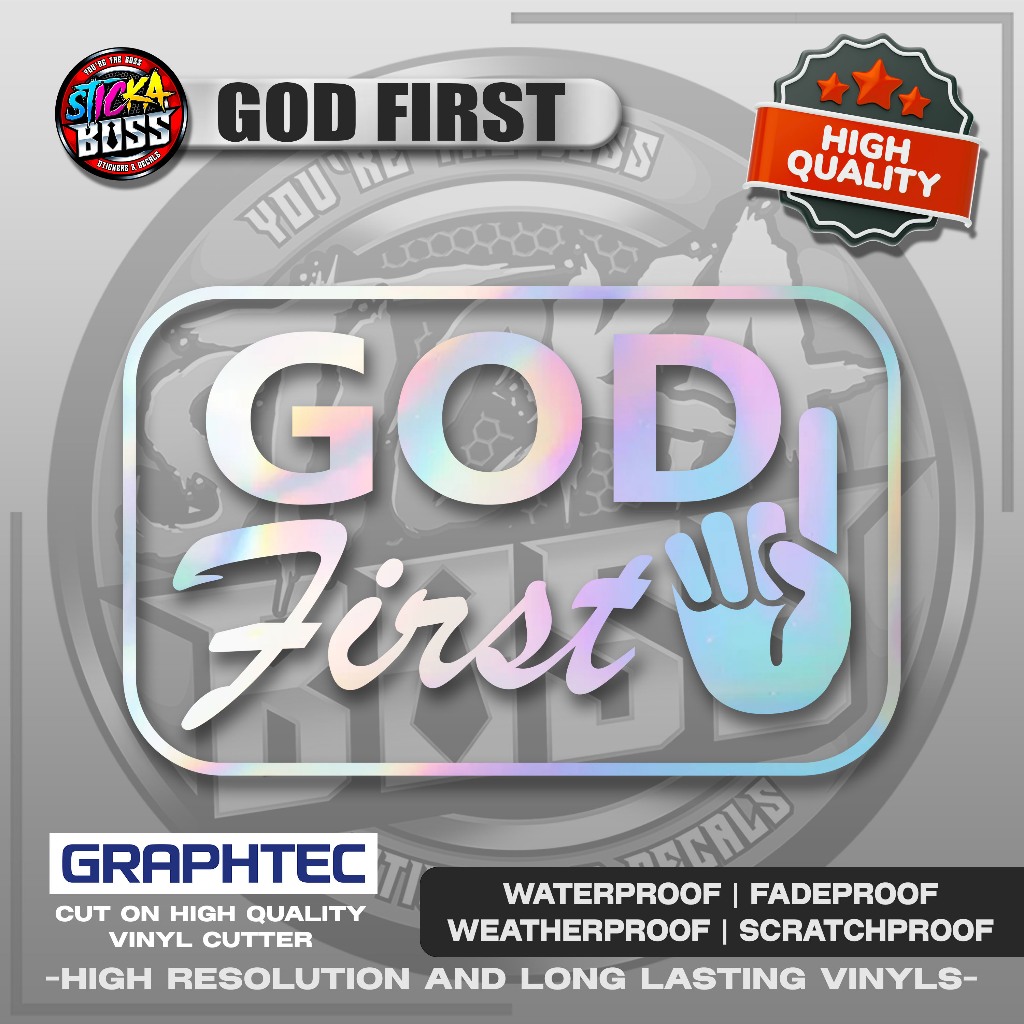 GOD FIRST | VINYL WATERPROOF CUT-OUT STICKER DECALS【Stickaboss ...