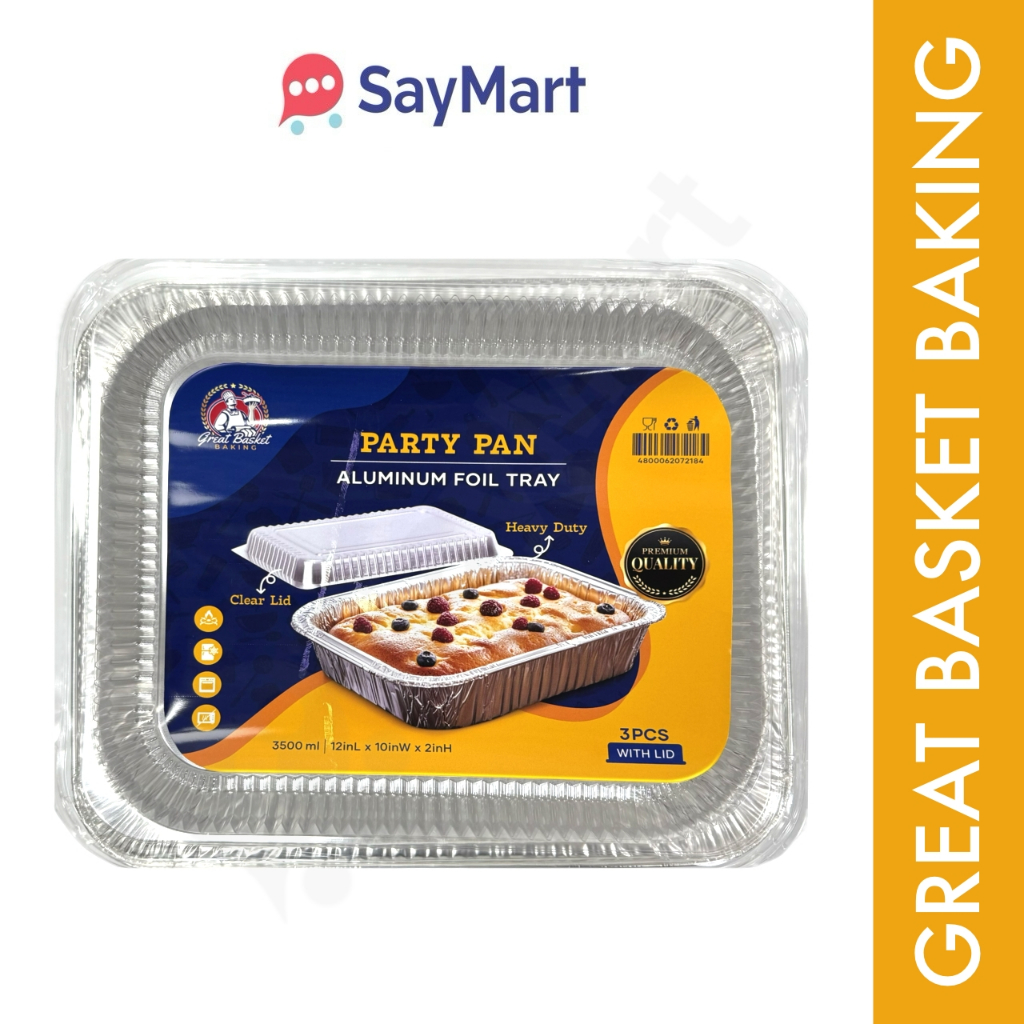 GREAT BASKET FOIL PARTY PAN WITH LID 3S | Shopee Philippines