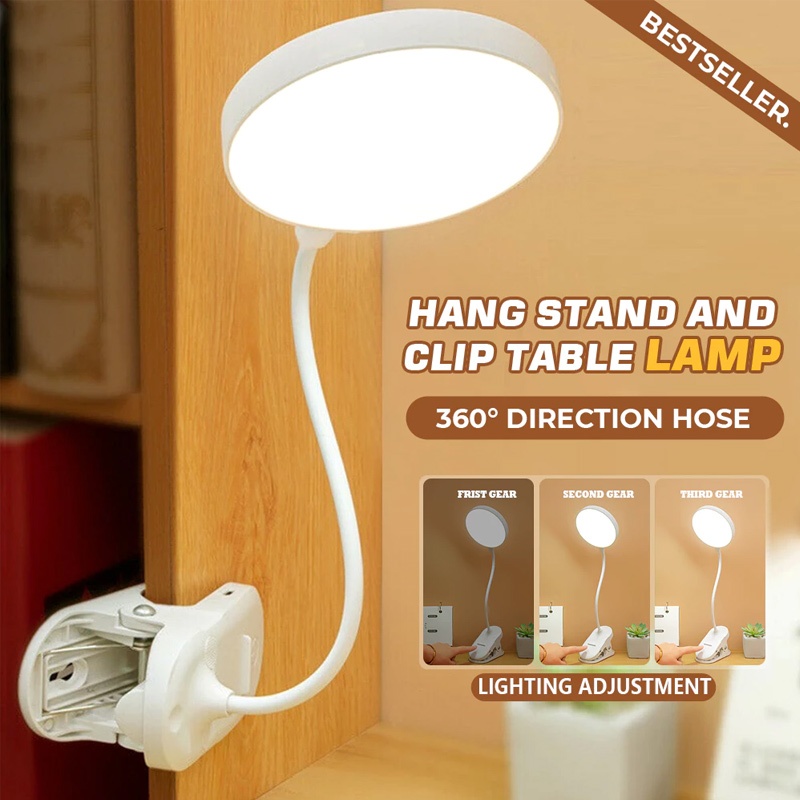 1pcs Rechargeable Table Lamp USB Lamp Shade For Bedroom Dim Clip Desk ...