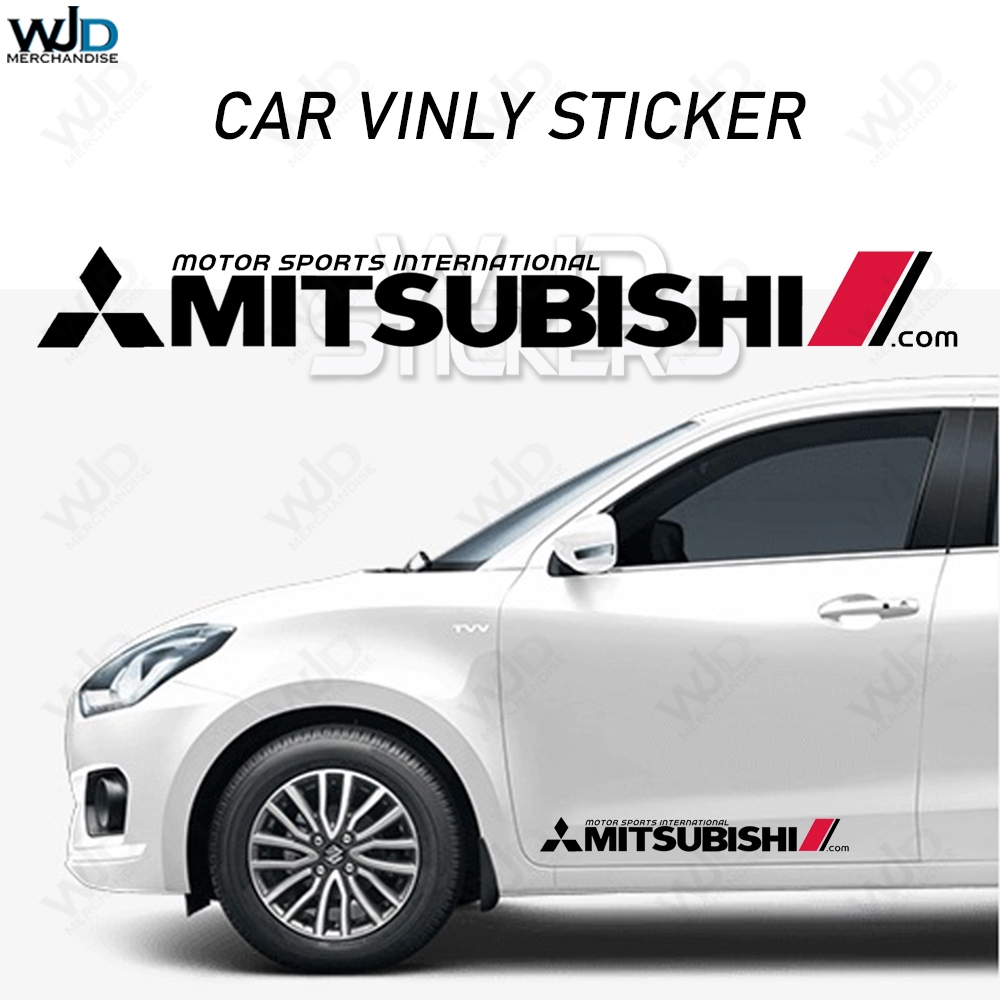 Car Mitsubishi Racing Development Sticker Decals (2PCS) | Shopee ...