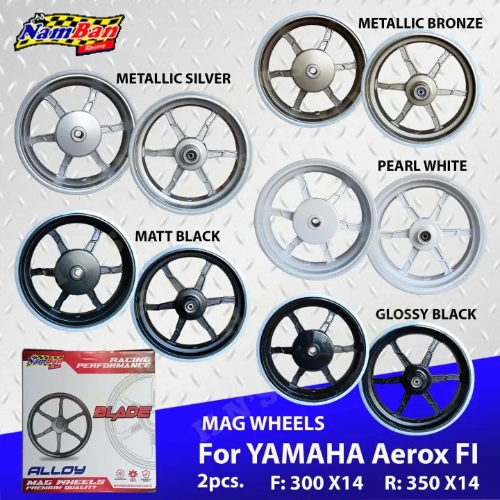 NAMBAN Blade Mags for Yamaha Aerox ( Front 300 x 14 / Rear 350 x 14 ...