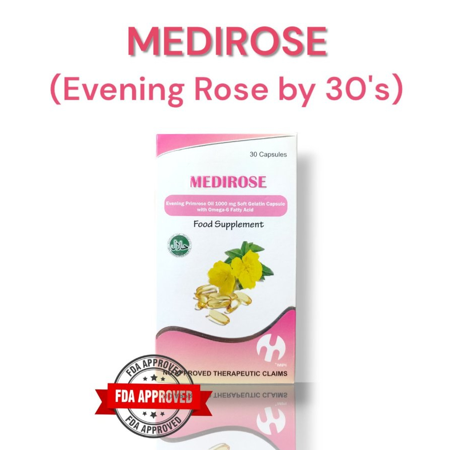 MEDIROSE Evening Primrose Oil 1000mg (30's/box) | Shopee Philippines
