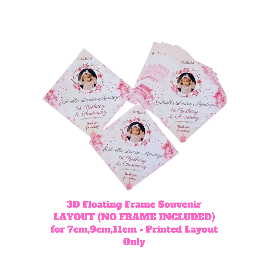 3D Floating Frame Souvenir LAYOUT (NO FRAME INCLUDED) for 7cm,9cm,11cm ...