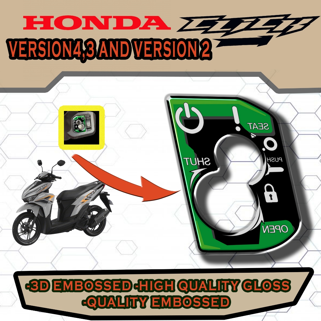 NEW KEY PANEL IGNITION FOR HONDA CLICK VERSION4,3 AND VERSION 2/ KEY ...