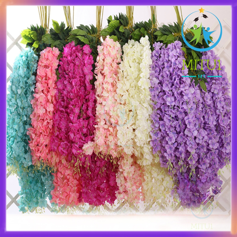 【492PCS】Artificial Fake Wisteria Vine Ratta Hanging Garland Silk ...