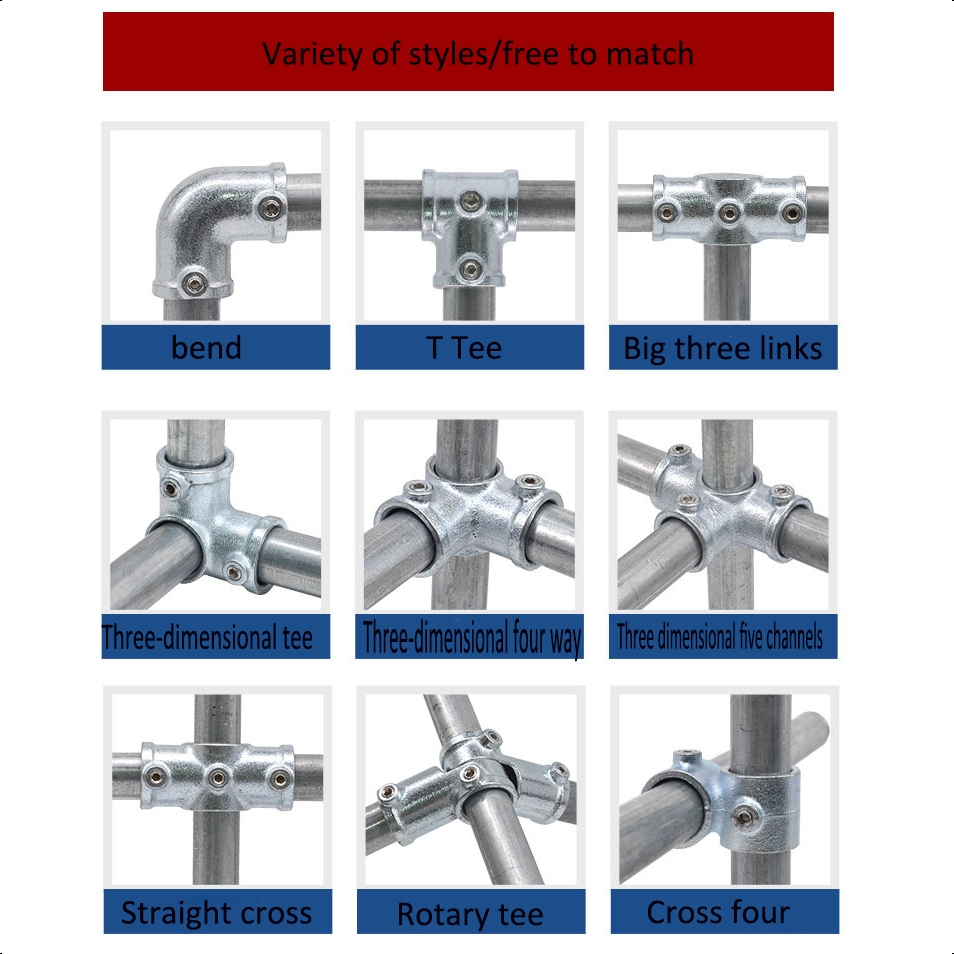 3/4 Inch Galvanized Round Pipe Iron Pipe Joint Steel Pipe Frame Joint ...