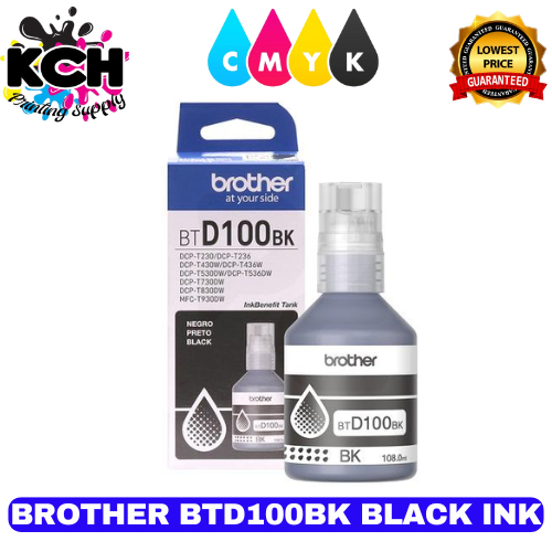100% ORIGINAL Brother BTD100 Ink Bottle (BLACK/MAGENTA/YELLOW/CYAN ...