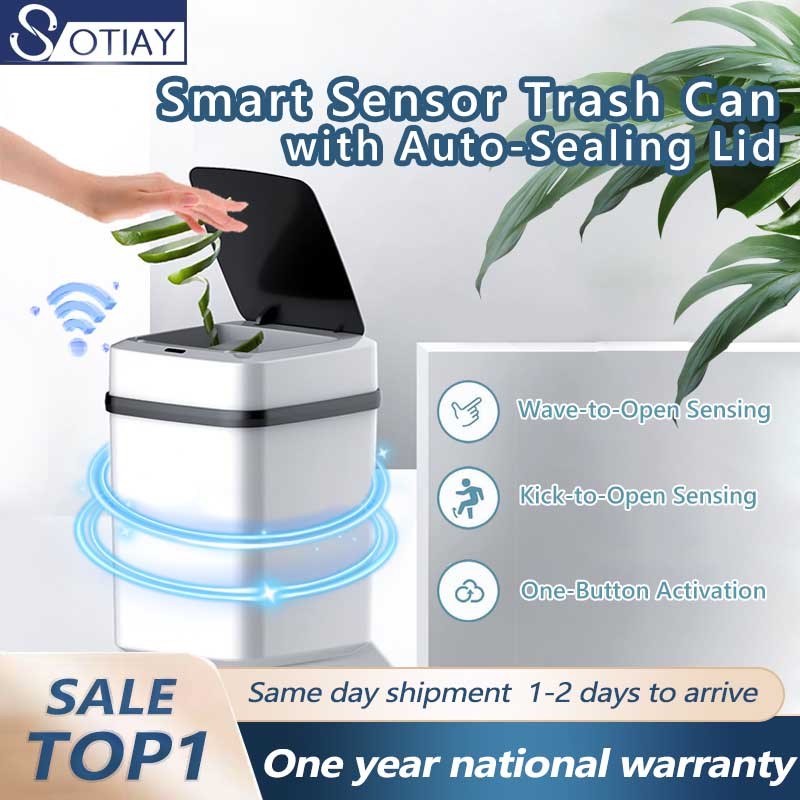 20L Household Smart Trash Can Wireless Sensor Automatic Trash Bin ...