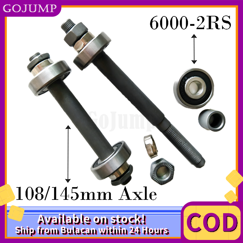 Lioaeust Bike Hub Front And Rear Axle, 108/145mm Hollow Axle Cycling Supplies Solid Shaft Lever Bike Repair(Rear
