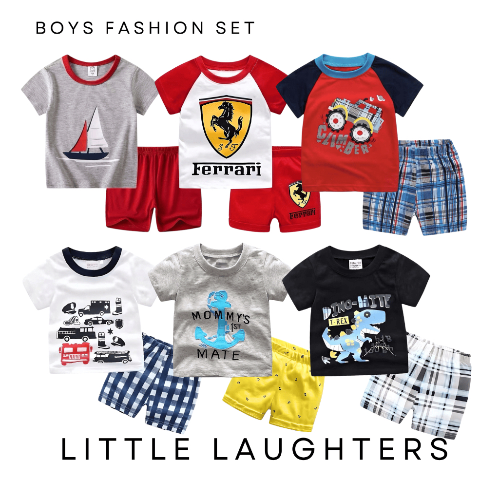 Mininio Baby Boys Polo Shirt and Trouser Set in Grey
