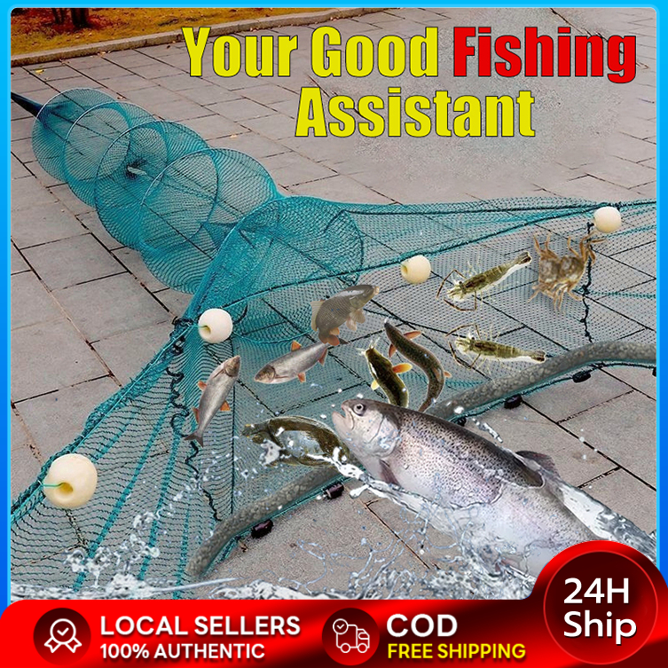 3.6m Shrimp Cage Fishing Net Lobster Fish Breeding Net Folding Fishnet ...