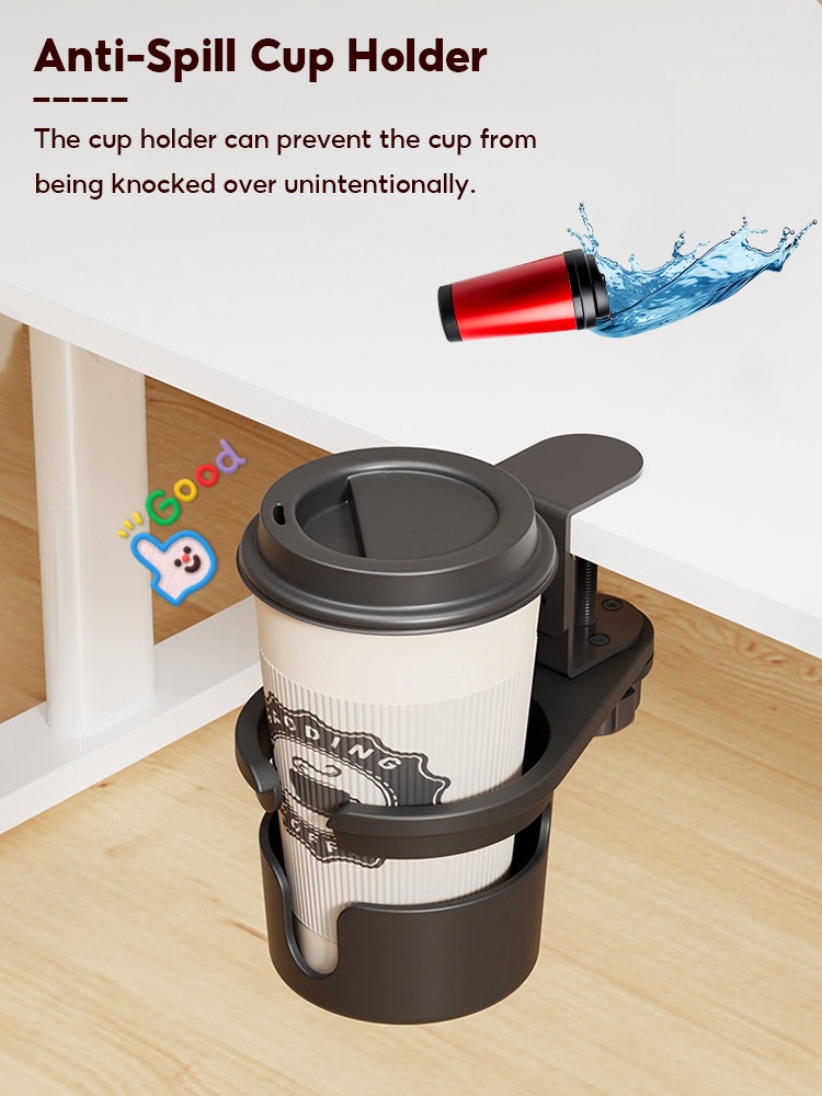 360° Rotating Cup Holder | Anti-Spill Cup Holder for Office | Saves ...