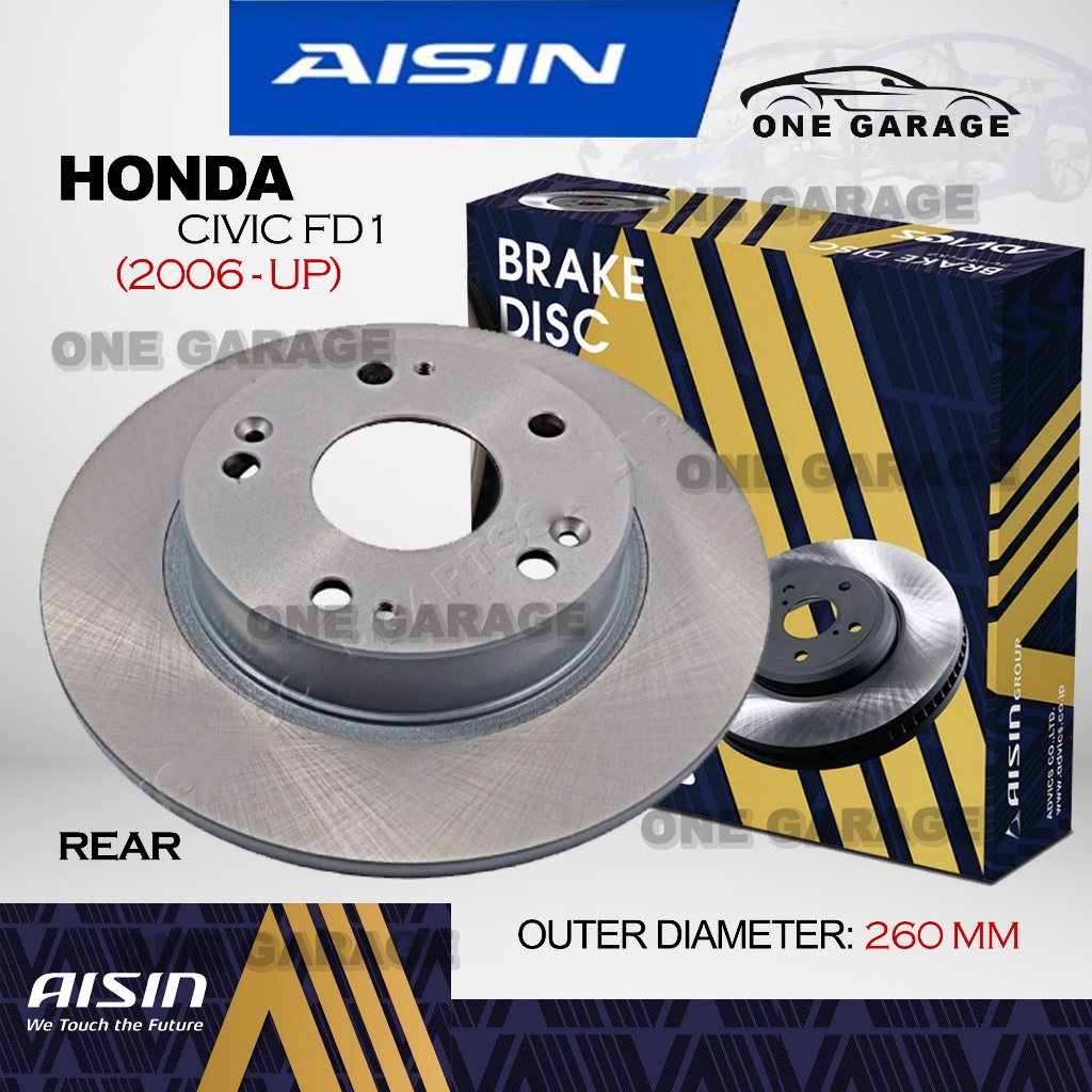 AISIN Brake Disc Rotor REAR For HONDA CIVIC FD1 (2006-UP) | Shopee ...