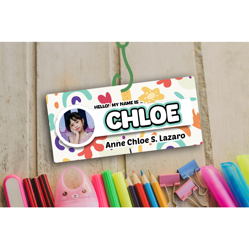 Personalize PVC Name Tag for Kids Back to back | Shopee Philippines