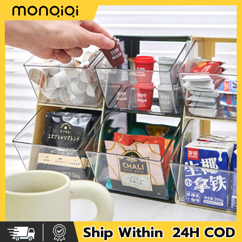 2 Tier Partition Desktop Tea Bag Container Condiment Storage Coffee ...