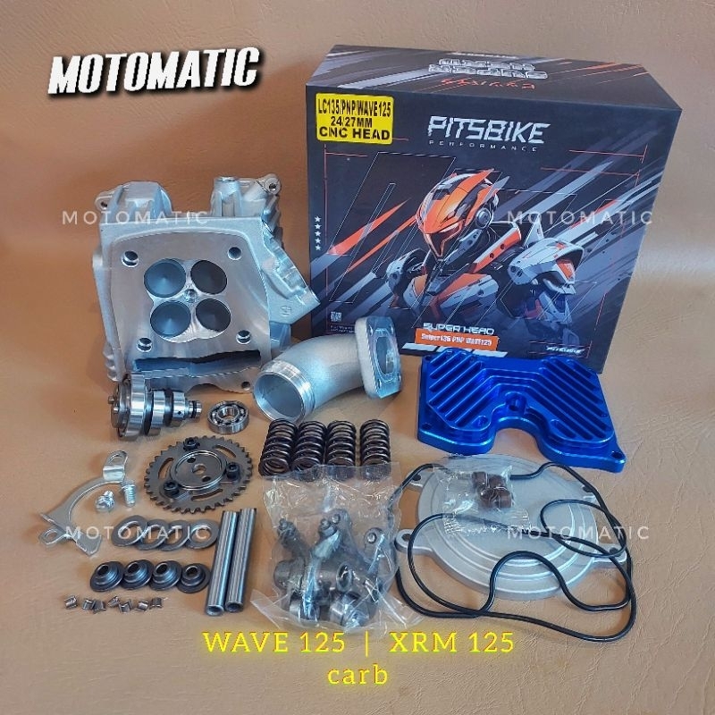 WAVE125 / XRM125 / RS125 carb | 4V head assy SNIPER DESIGN | 4 valve ...
