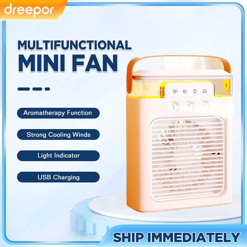 Dreepor Air Cooler Fan Electric Fan Mini Air Conditioner Spray Table ...