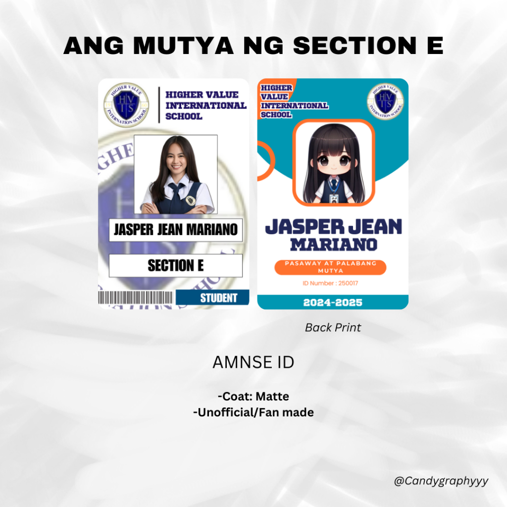 AMNSE Photocards (Ang Mutya ng Section E) ID Card | Shopee Philippines