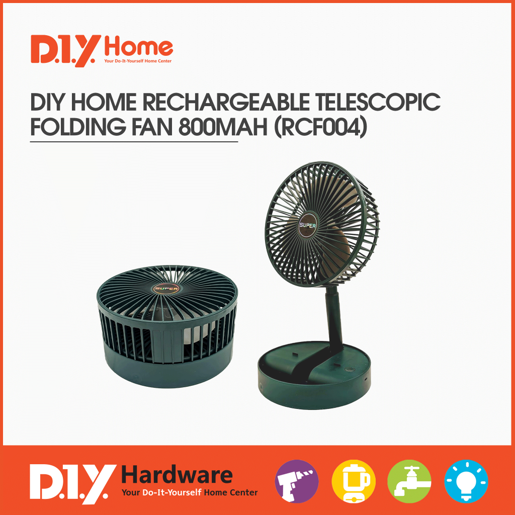 DIY HOME by DIY Hardware Rechargeable Telescopic Folding Fan (800mAh ...