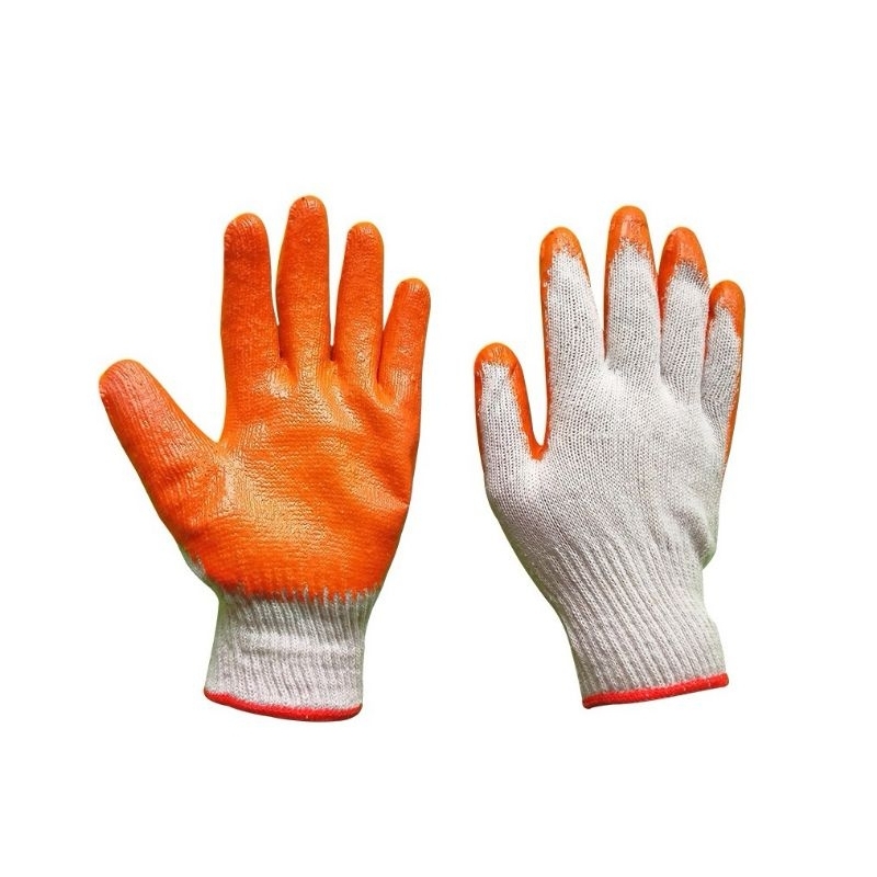 Rubber Coated Gloves Cotton String Knit Crinkle Grip Rubber Gloves ...