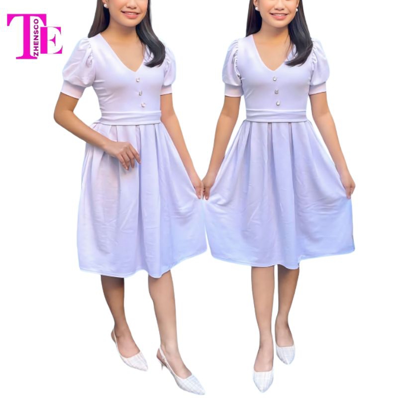 ZHENSCO Paris Plain White Casual Dress Graduation, First Communion,  Recognition, Church Girls Dress | Shopee Philippines