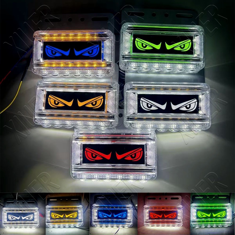 DC 24V Devil Eyes Truck Trailer Side Marker Light LED Rectangle Trailer ...