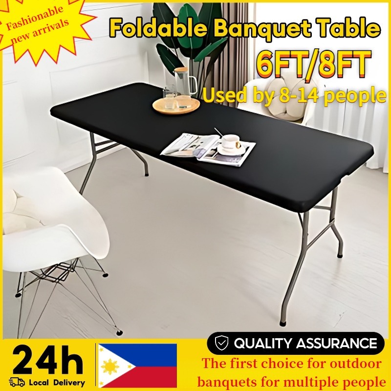 Multi-person use 5ft 6ft 8ft foldable banquet table outdoor camping ...