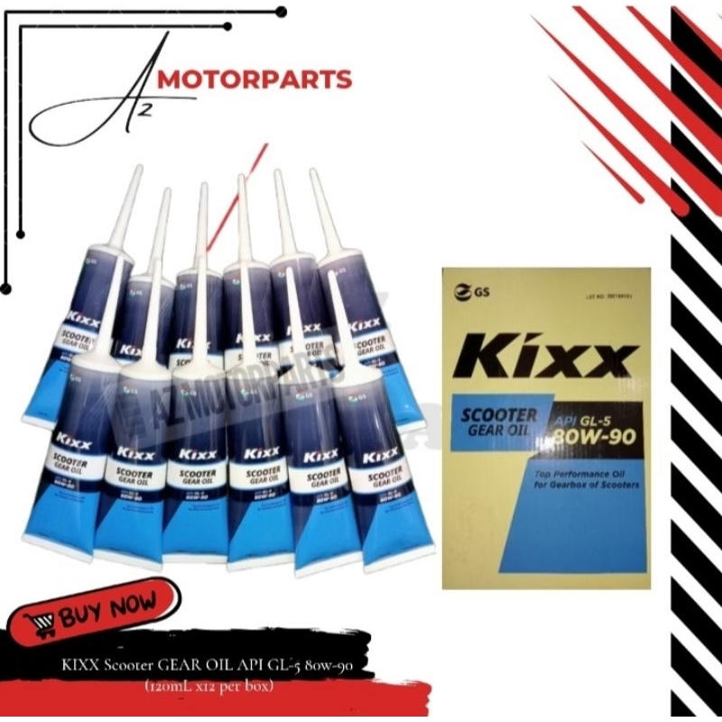 KIXX Scooter GEAR OIL API GL-5 80w-90 (120mL x12 per box) | Shopee ...