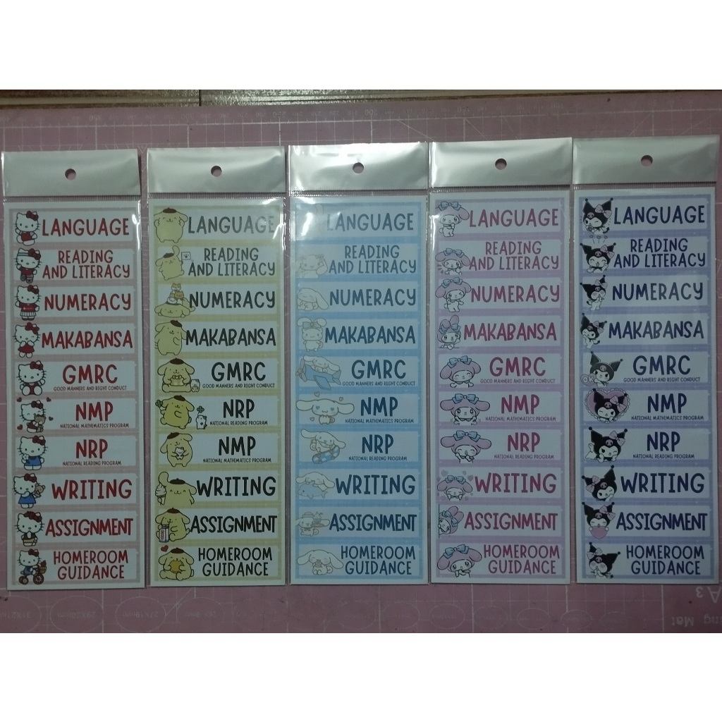 Subject Sticker - 10 subjects Pre-School UNCUT | Shopee Philippines