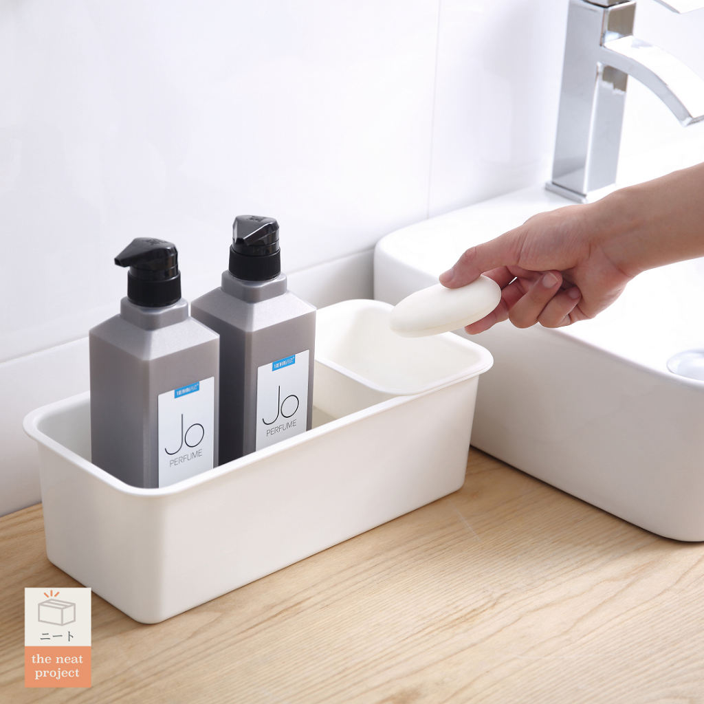 Shiro White Bathroom Organizer with Soap Holder | Shopee Philippines