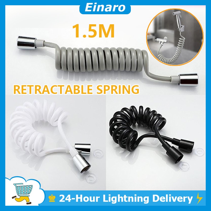 Retractable Spring Hose 1.5M Water Inlet Hose Aluminum Alloy Cap ...