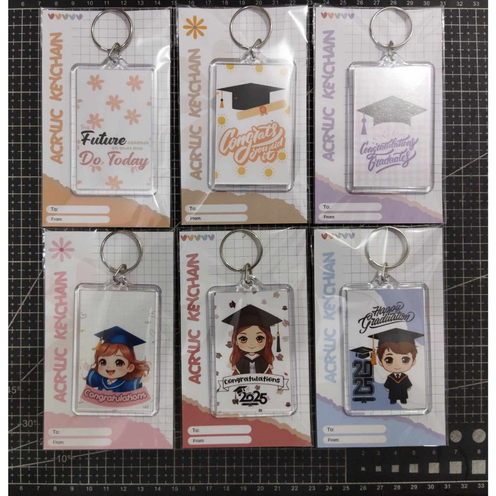 ACRYLIC KEYCHAIN | GRADUATION GIFT OR SOUVENIR #002 | 22 DESIGNS | 2X3 ...