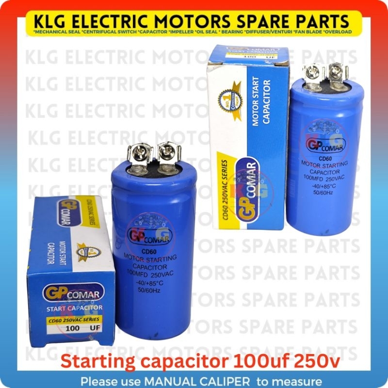 Starting capacitor 100uf 250v socket type | water pump parts | Shopee ...
