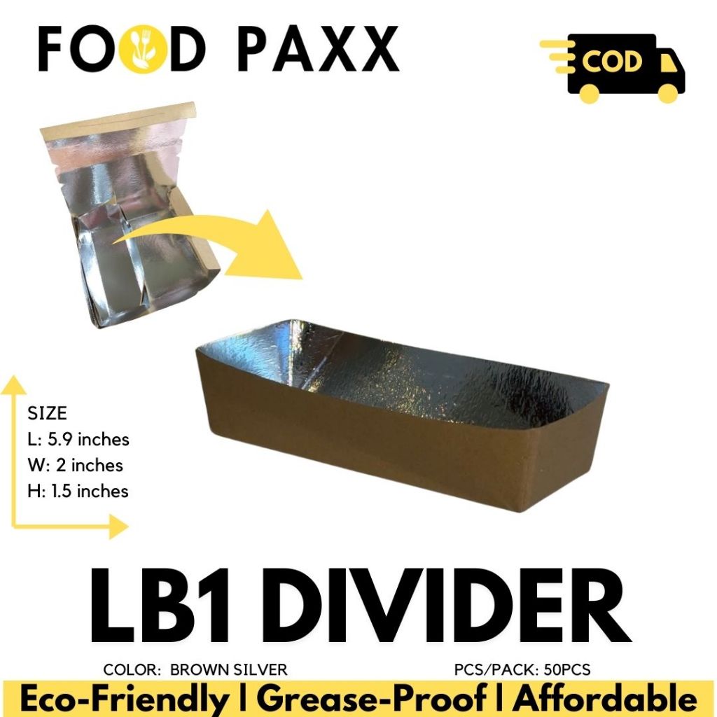 [100PCS] LB1 Brown Silver Divider Box – Food-Grade, Durable & Multi ...