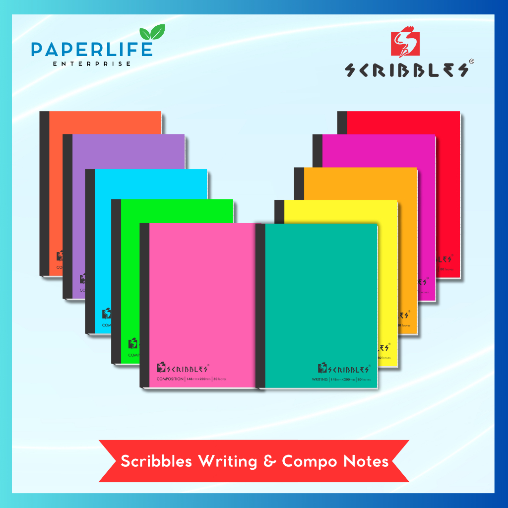 SCRIBBLES NOTEBOOK Writing & Composition 80 leaves 10pcs/pack | Shopee ...