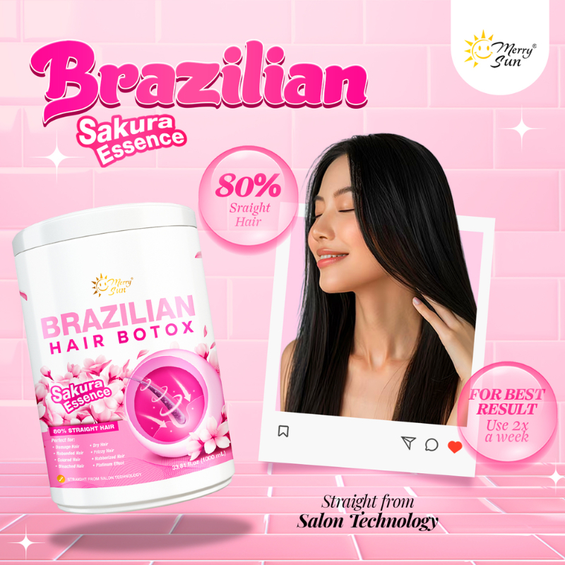 Merry Sun Brazilian Hair Botox Sakura Essence Merry Sun Brazilian Relaxing  | Shopee Philippines