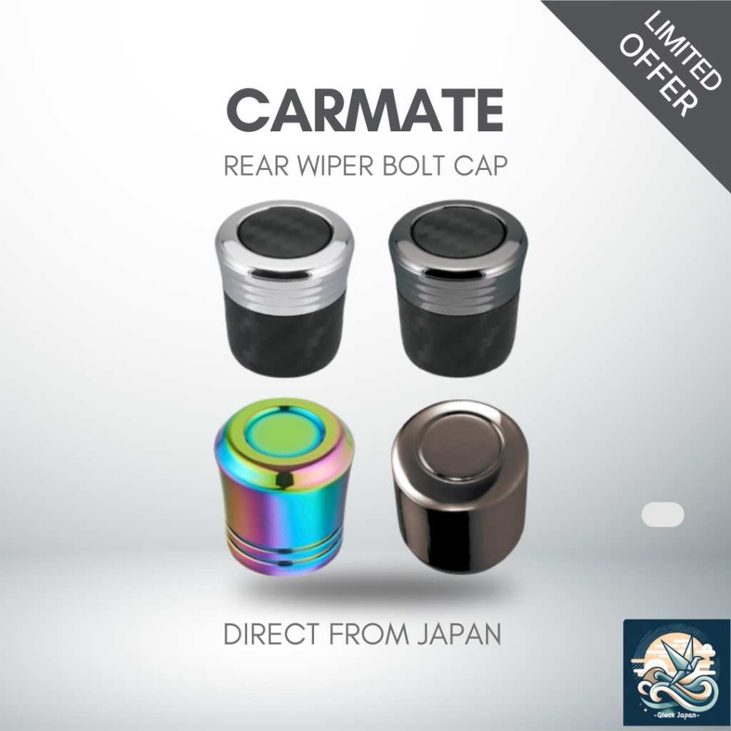 JDM CARMATE Rear Wiper Bolt Cap - Carbon Look, Plated, Chrome [Direct ...
